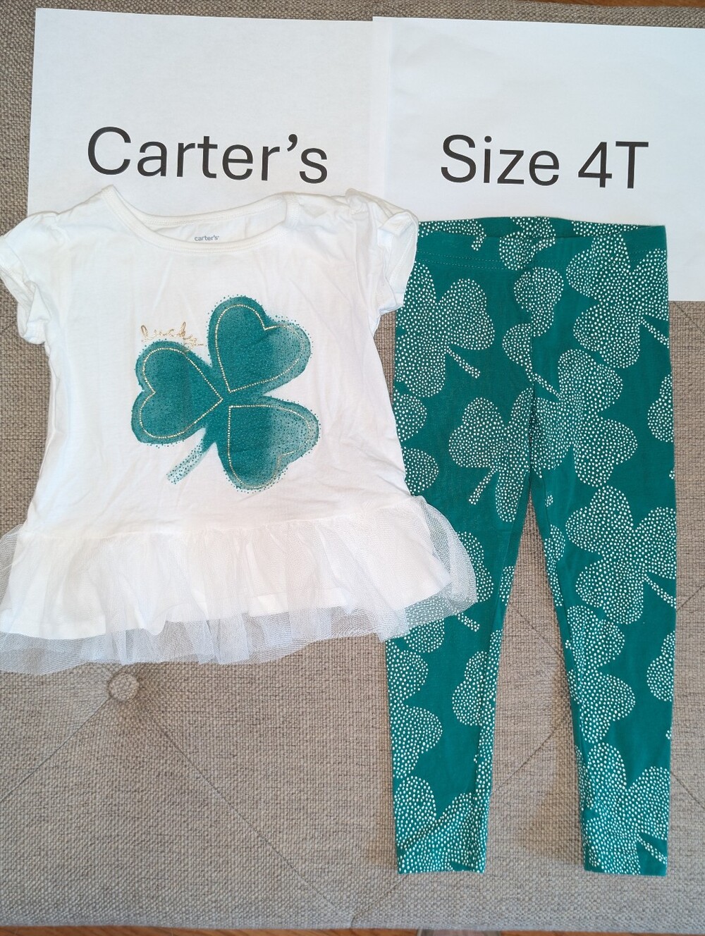 Carter's 4T St. Patrick's Day Shamrock Outfit